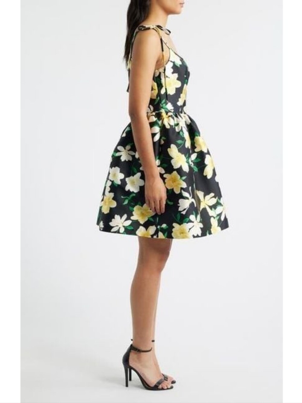 Julia Jordan Women's Yellow Floral Tie Strap Minidress Sz 2